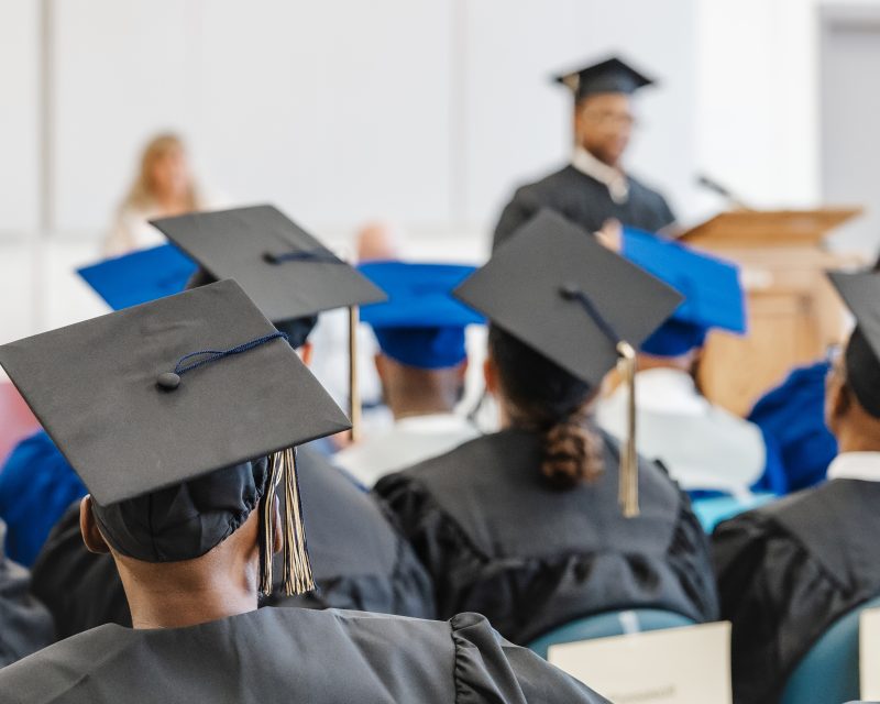 graduates sitting during ceremony