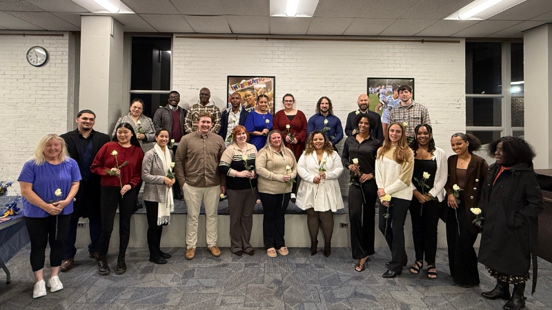 Phi Theta Kappa students at their induction ceremony.
