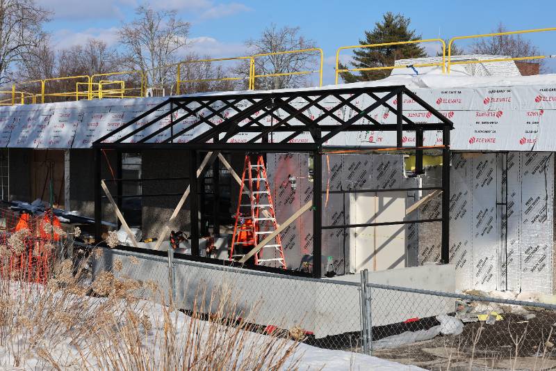 Greenhouse framing work.