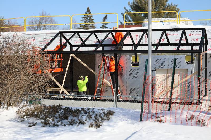 Greenhouse under construction at Massasoit