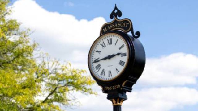 Massasoit's 60th Anniversary Clock on the Brockton Campus Quad