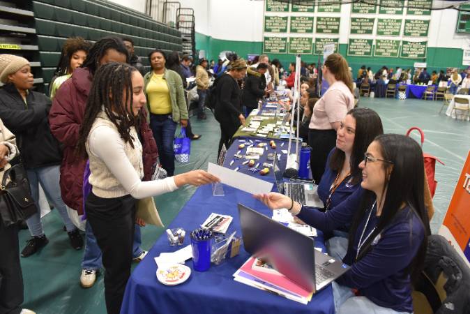 Students at a Career Fair.