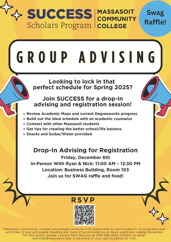 SUCCESS Drop-In Advising for Registration Flyer