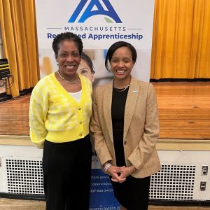 Dr. Carine Sauvignon with Secretary of Labor & Workforce Development Lauren Jones