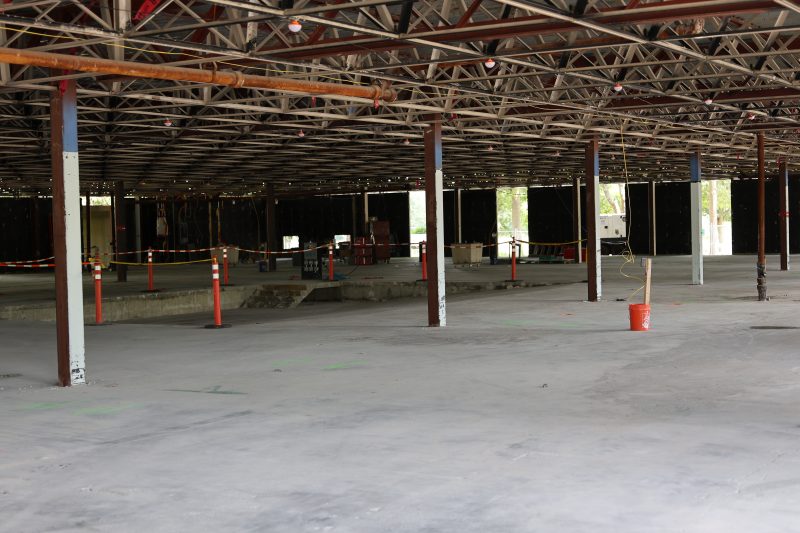 Inside building construction.