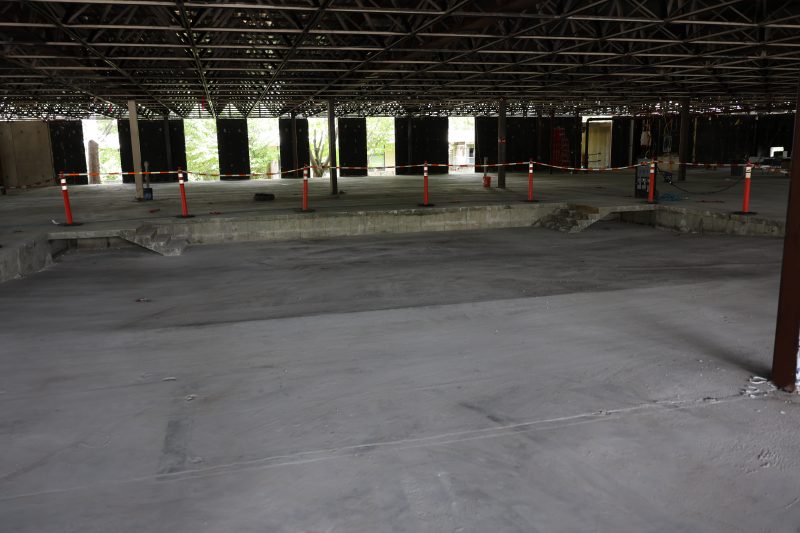 Inside building construction.