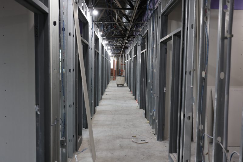 Framed hallway/corridor in Massasoit's new Science Building